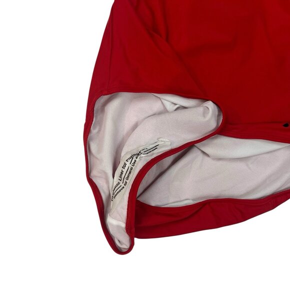 Sports Illustrated One Piece Swimsuit Size Large Red High Leg Racer T Strap Back - Picture 6 of 10